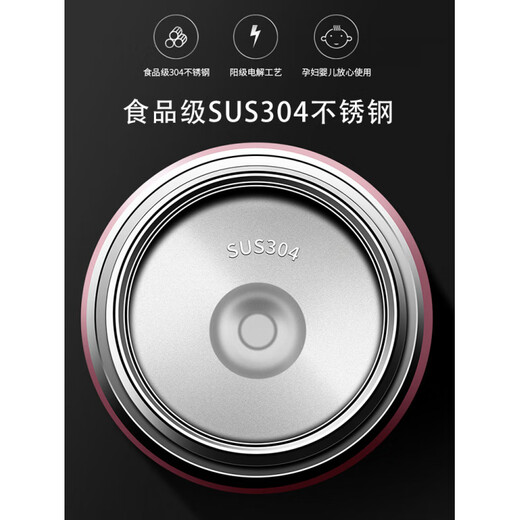 SUPOR stew beaker genuine stainless steel stew beaker large capacity porridge artifact portable insulated stew pot jar Tremella 1000ML champagne gold with gift bag + spoon and chopsticks + cup