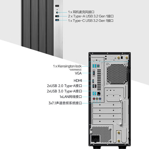 AMD&ASUS commercial office desktop computer (Ryzen R7-5700G 16G 512G+2T business keyboard and mouse) designer host complete set