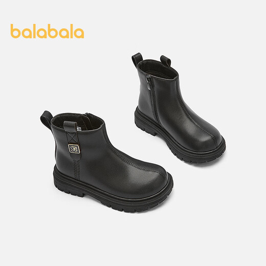 Balabala children's shoes children's boots Martin boots girls 2025 new autumn and winter short boots zipper versatile shoes 208425141023