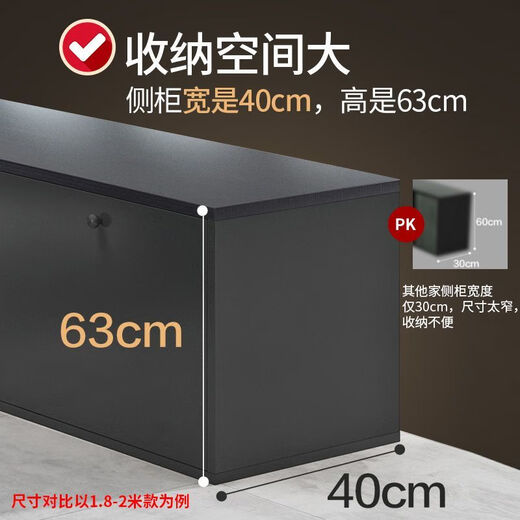 Ruoranzhijia desk simple modern office computer desk and chair combination light luxury manager desk executive desk boss desk latte coffee color - total length 180 table width 80 + side cabinet style