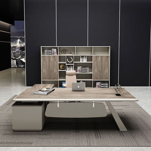 NANJING MUSEUM ADMINISTRATION President Boss Desk Simple Modern Manager Desk and Chair Combination Chairman Office Furniture Paint Executive Desk 1.8 Meter Boss Desk