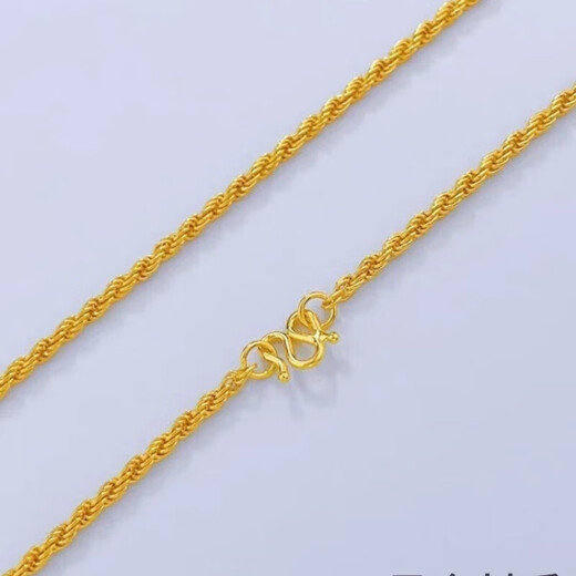 Zhou Ke Old Phoenix Gold Full Gold Gold Chain Women's Solid Clavicle Chain Twist Chain Fashion Versatile Plated Chain Gift 50cm Old Phoenix Necklace