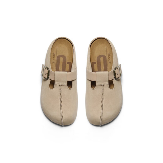 
Belle Breenberg shoes for women 25 Autumn New Shopping Mall same style Baotou slippers E7P1DCH5 apricot color 36