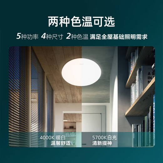 Philips (PHILIPS) LED full spectrum balcony ceiling lamp ultra-thin three-proof bedroom living room outdoor lighting fixtures full spectrum 36w medium light diameter 36cm