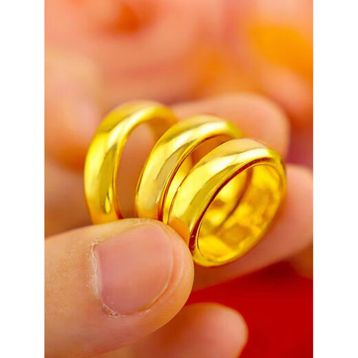 DL 1998 Fat Donglai same style sand gold ring Special offer 2025 new sand l gold ring for men and women that will not fade for a long time gold glossy women's model (opening is adjustable)