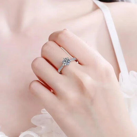 AVHE spot white platinum imperial concubine six-claw crown cultured diamond ring 12 carat diamond ring for wedding gift Qixi Festival platinum ring + 1 carat diamond (D/VVS/3EX/N) 9-20 circle can be noted