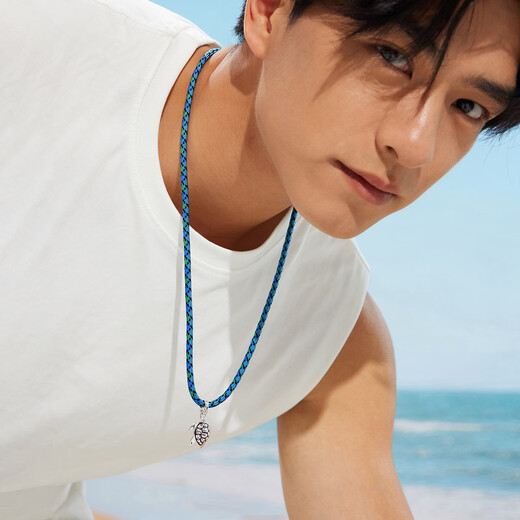 Lukfook Jewelry Platinum Ocean Series Platinum 950 Turtle Gilt Platinum Pendant with Eco-Friendly Necklace for Couple GJT0018DS Gold Weight 10.17 Grams