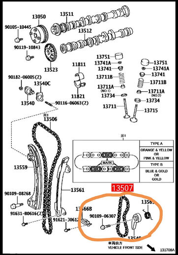 
Yusenyi is suitable for Jiamei 24RAV4 Camry 2AZ timing repair time specification timing chain baffle 13559 timing baffle one