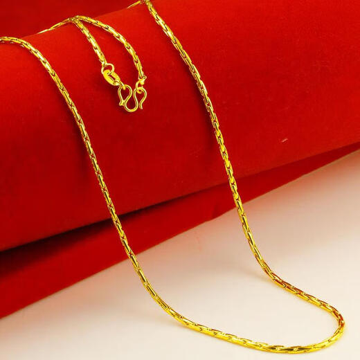 Zhouke applicable gold necklace 9999 pure gold men's and women's baby's breath chain thin clavicle chain pure gold real sand gold necklace 9 9