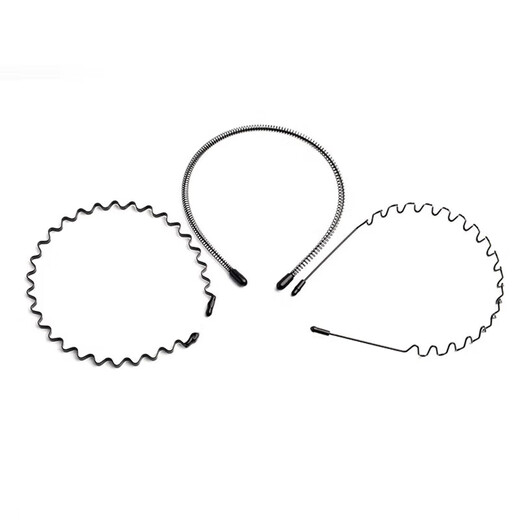 Dingjing headband for face washing, black non-slip wavy invisible headband for men with short hair and broken hair organizer