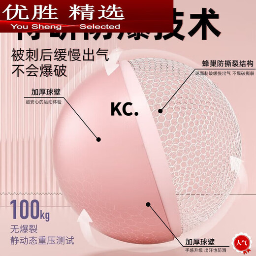 Kaooseen Pilates Ball 25cm Thickened Explosion-proof Yoga Ball Pelvic Floor Muscle Training Buttocks Balance Ball Fantasy Purple Load Bearing 300Jin Jin is equal to 0.5kg Safe Leg Clamp丨