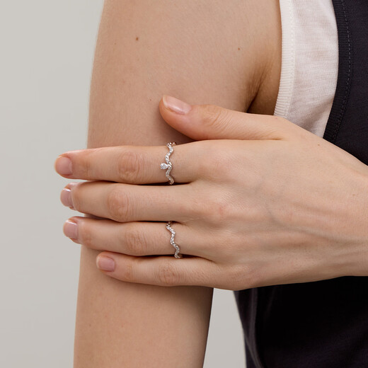 Arsis sparkling ring set for women, original design index finger ring, open ring, versatile, birthday gift for girlfriend