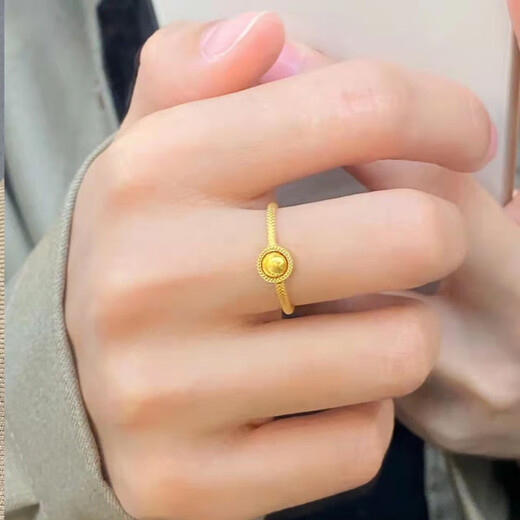 KZD Old Phoenix Shi Lai Run Ring Gold Ring Temperament Ring Versatile Korean Version Does Not Fad Shi Lai Run Ring 1.18g