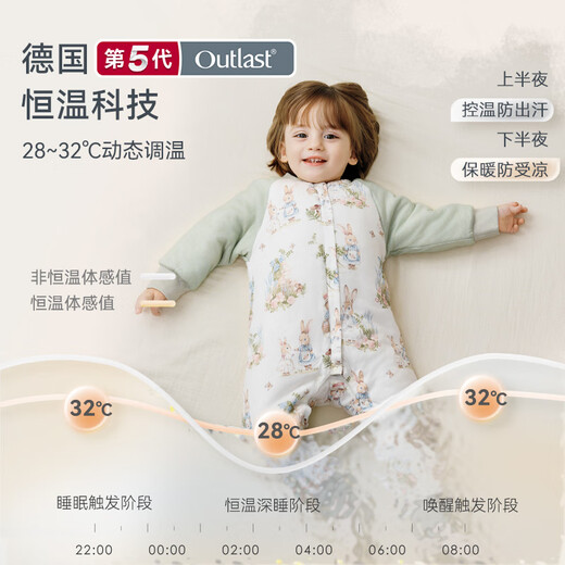Ibaby baby sleeping bag split leg constant temperature autumn and winter knitted quilted infant and toddler pajamas baby anti-kicking quilt 7A antibacterial new style 16-20 120g warm winter style-Fantasy Travel 100 yards recommended height 90-100cm