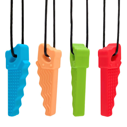 Children's oral anti-loss period soothing gum baby teething stick serrated silicone teether must-have for older children Marble 1 pack