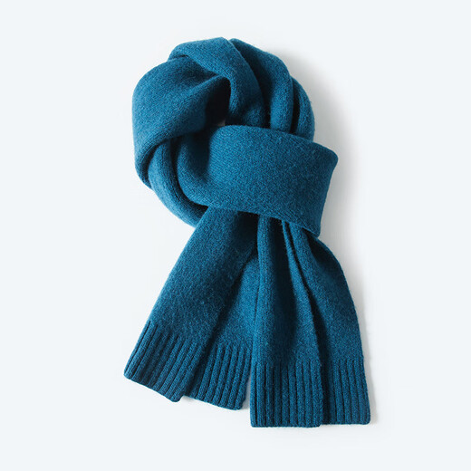 KING DEER 2024 new cashmere scarf for female students, thickened scarf to keep warm for couples, men's autumn and winter trendy blue