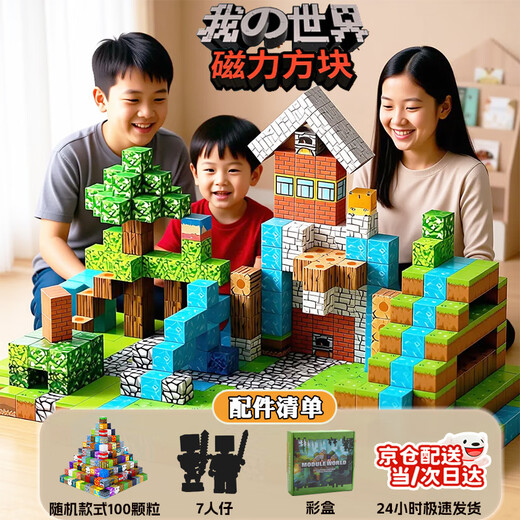 LIVING STONES Minecraft Magnetic Blocks Children's Toy 3-6-10 Years Old Boy Mini Magnetic Building Blocks Girl Birthday Gift
