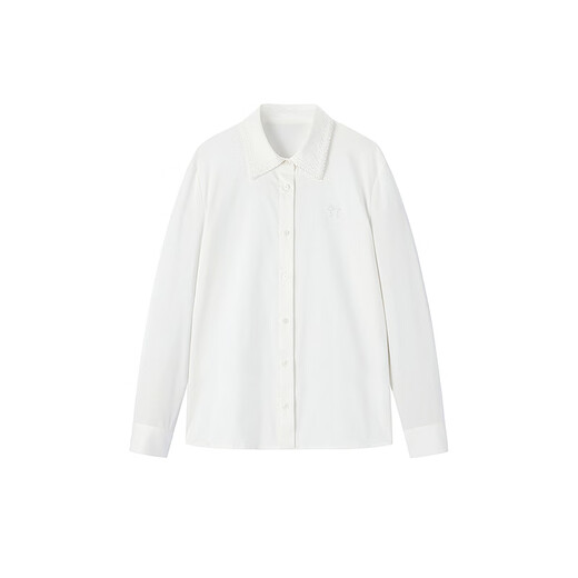 Leding Shopping Mall Same Style Easy-Care Twill Shirt Women's 25th Autumn and Winter New Top C1CAF4330 Off-White (Ready Stock) L