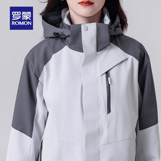 Luo Meng one-piece three-wear couple's style fleece jacket for men in autumn and winter outdoor leisure removable fleece lining mountaineering jacket 7J58659B black women's L (suitable for 110-135 Jin Jin equals 0.5 kg)