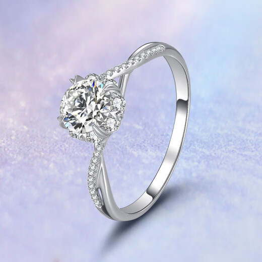 AVHE spot IGI certificate gold inlaid artificial diamond women's ring Frozen arm twisting wedding ring for girlfriend platinum ring + 30 points diamond (D/VVS/3EX/N) available in sizes 9-20