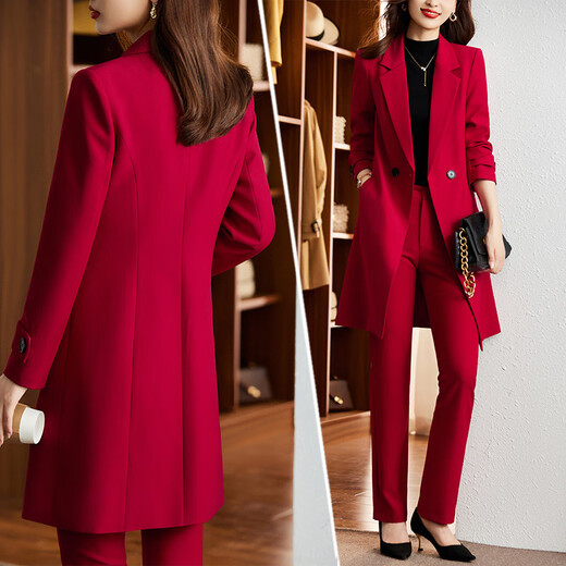 Chenfu mid-length small blazer, feminine business suit, fashionable windbreaker, work clothes, coat, thickened quilted suit, quilted style, single black jacket, L recommended 100-112Jin Jin equals 0.5 kg