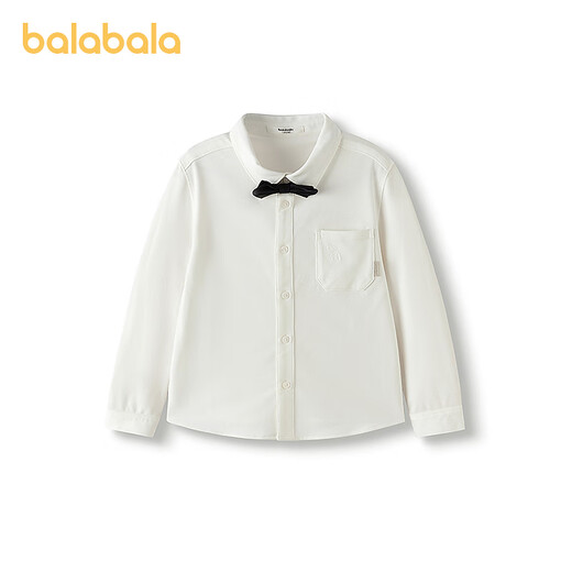 BALABALA Shopping mall same style boys' shirts, children's long-sleeved 2025 new autumn clothing, trendy big children's shirts, original white 10101 110