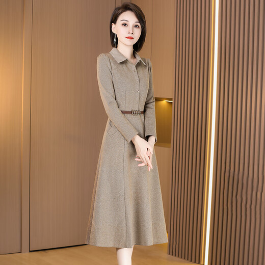 Kebel long-sleeved high-end dress women's 2025 new spring and autumn Guangzhou Thirteen Lines high-end brand mother skirt L