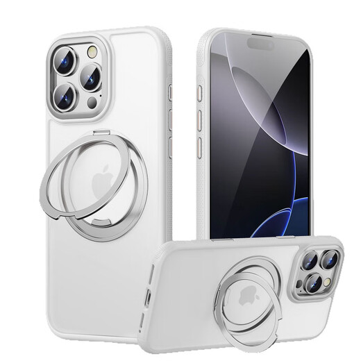 TORRAS mobile phone case, new cooling magnetic suction camera button, long-term use without yellowing, suitable for Apple 14/15/16/17, obsidian black, newly upgraded military quality, built-in buffer airbag, rotating stand, iPhone 14promax camera button, all included