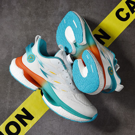 Xialu running shoes men's super light shock-absorbing teenagers and junior high school students rotating button black sports shoes A9888 light blue 37