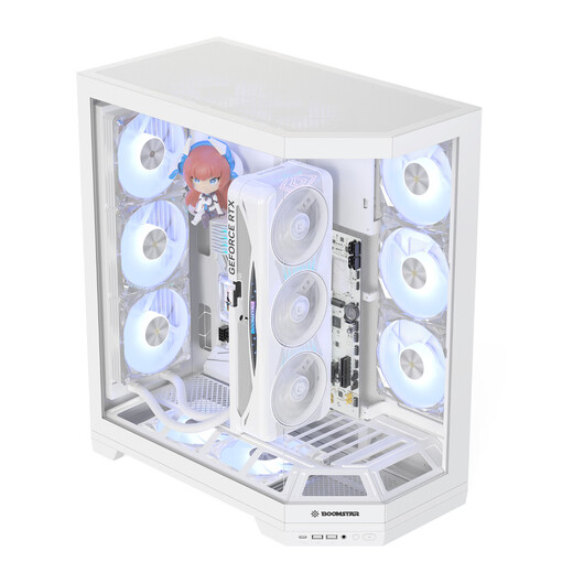 影驰星曜空间站台式电脑机箱立装显卡海景房白/手办位/ATX/TYPE-C/快拆/支持360水冷/护线圈/一体跳线