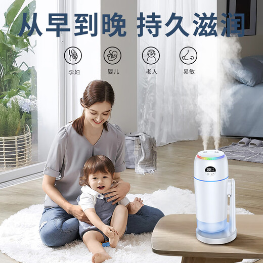 Yabin negative ion humidifier double spray household large mist volume large capacity humidification purification winter new model J06Pro with stand - white Chinese manual