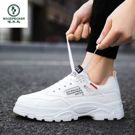 Specht 2025 Herumn Herumn Neue Freizeitsportschuhe Herrenschuhe Erhöhung der Schuhe weiße Schuhe Dad Schuhe atmungsbezogene weiße Schuhe Trendy Winter Hy1289 Schwarz und Weiß 39 39