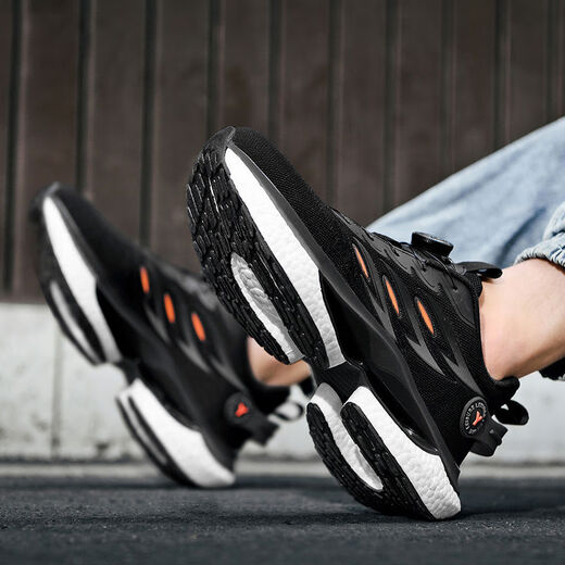 Xialu running shoes men's super light shock-absorbing teenagers and junior high school students rotating button black sports shoes A9888 light blue 37