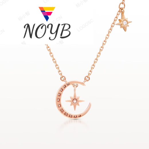 NOYB Monólogo Good Night Star Moon Checklace 9K Collar Star Moon Collar Mu14137 Puntos 5 cm