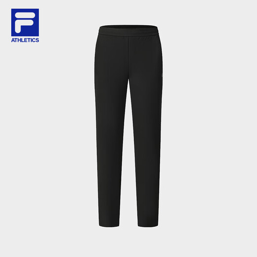 FILA official women's knitted trousers 2025 winter fitness sports basic plus fleece straight pants