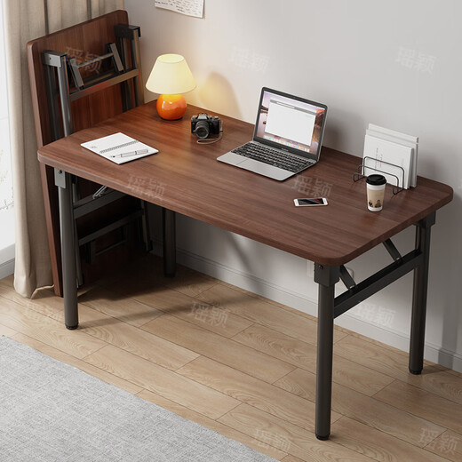 Yaoying computer desk folding table office desk home student desk study table e-sports table YLZ11 walnut color 80*40cm