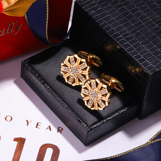 KFLK Men's Cufflinks French Cuff Buttons Shirt Light Luxury Cuff Pins Gold Cuff Buttons Cufflinks Customized Engraving Gold