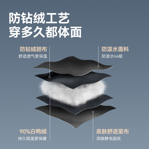 京东京造羽绒服男夹克白鸭绒潮流面包服25冬季新款 高级灰 立领 XL