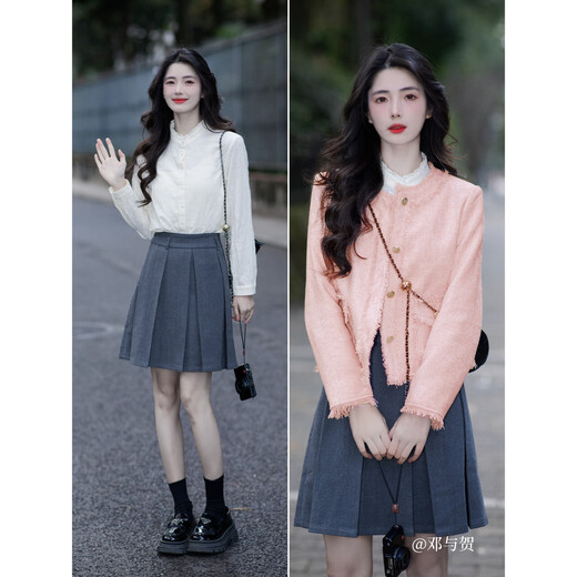 INMAN pure cotton jacquard stand-collar shirt 2026 spring and summer women's new commuting loose long-sleeved temperament shirt top antique apricot-18518091C M