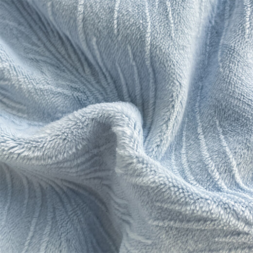 Hongdou Home Textiles Class A Thickened Carved Milk Coral Velvet Bed Four-piece Set Winter Warm Embroidered Sheets and Quilt Covers Bedding Feiwu-Baby Blue + Star Gray Thickened and Velvet 1.8m Sheet Type Four-piece Set-Duvet Cover 200*230cm