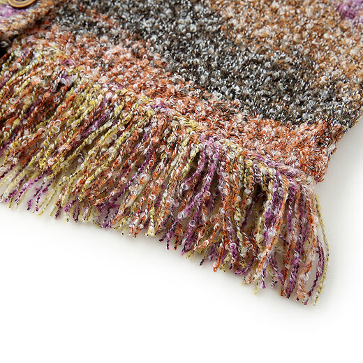 Wancaoyi Li Landi same style Yunxia shirt 2025 winter exotic style gradient knitted suit H05831551 light purple S