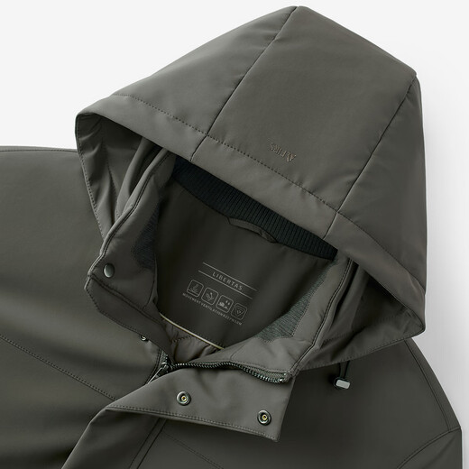 Shanshan Men's Cotton Short Autumn and Winter Hooded Warm Wool Lined Solid Color Business Daily Commuting Top Jacket