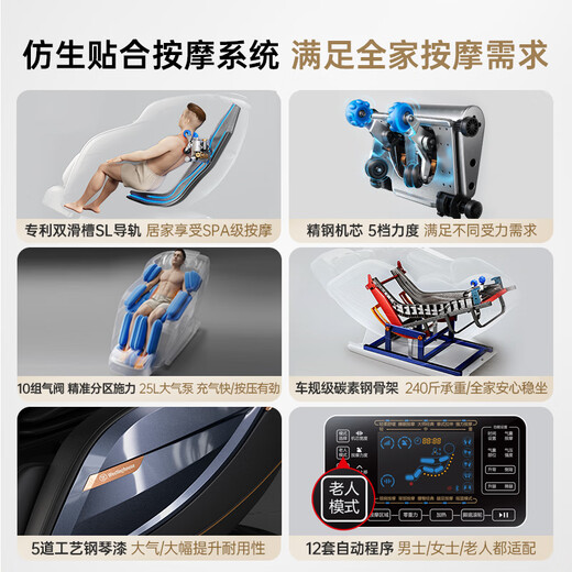 Westinghouse CE certified S570 massage chair space capsule full body massage electric massage chair home electric sofa government subsidy gift for family and parents Supersonic Titanium Silver