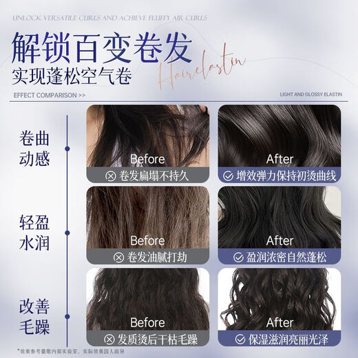 Shuguan Elastin Women's Curly Hair Moisturizing Long-lasting Styling Anti-frizz Fluffy Essence Perm Care Genuine Official Brand 500mL Buy One Hair Three Fragrance Elastin 500ML*3