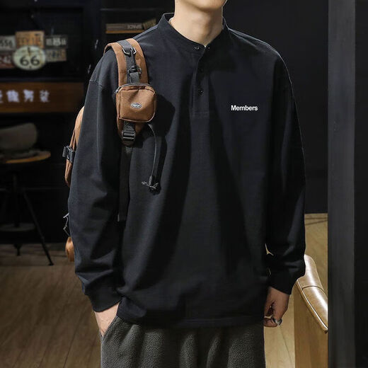 Baleno BALENO new Chinese style classic retro heavyweight sweatshirt men's long-sleeved autumn and winter trendy British style Henry collar top shirt white solid color autumn clothing regular M recommended 100-120Jin Jin equals 0.5 kg