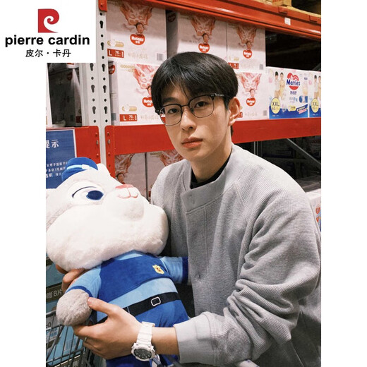 Pierre Cardin brand American retro gray Henry collar cardigan sweatshirt men's trendy brand high-end handsome cleanfit jacket light gray upgraded version M