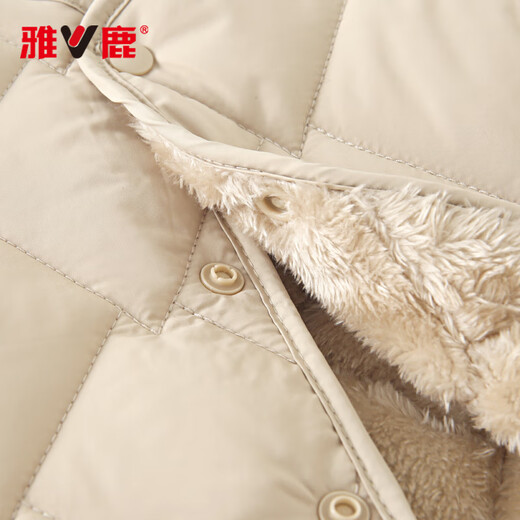 Yalu children's clothing children's velvet vest for boys and girls with warm waistcoat inside parent-child autumn and winter new style khaki 150