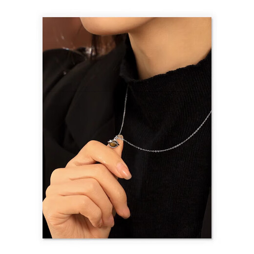 Albana copper-plated 18K gold platinum fashion tiger eye zircon inlaid necklace autumn and winter Maillard style sweater chain gold