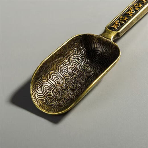 Chu Jie Ao Kung Fu tea set teaspoon tea set accessories small spoon small shovel Xiangyun tea spoon bronze color 1 piece