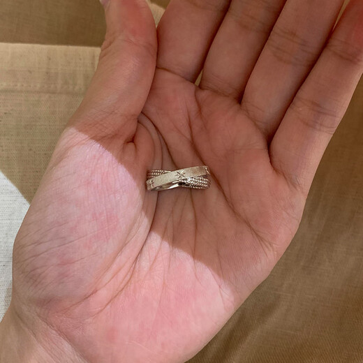 Ruinuo 925 silver small double ring ring for women new silver ring niche fashion brushed star index ring gift for girlfriend 925 silver mercury small double ring plain ring / default number 12